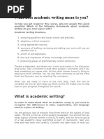 What Does Academic Writing Mean To You