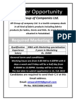 Career Opportunity: Required Marketing Officer