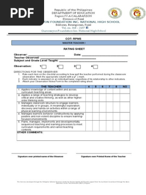 Observation Blank Form