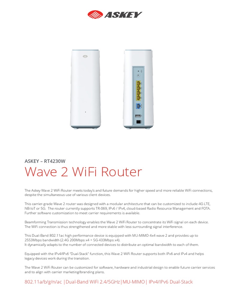 RT4230W | PDF | I Pv6 | Wi Fi