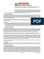 COS-105 Wesman Conditions of Sale