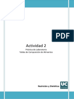 Tablas de Composición y Problemas