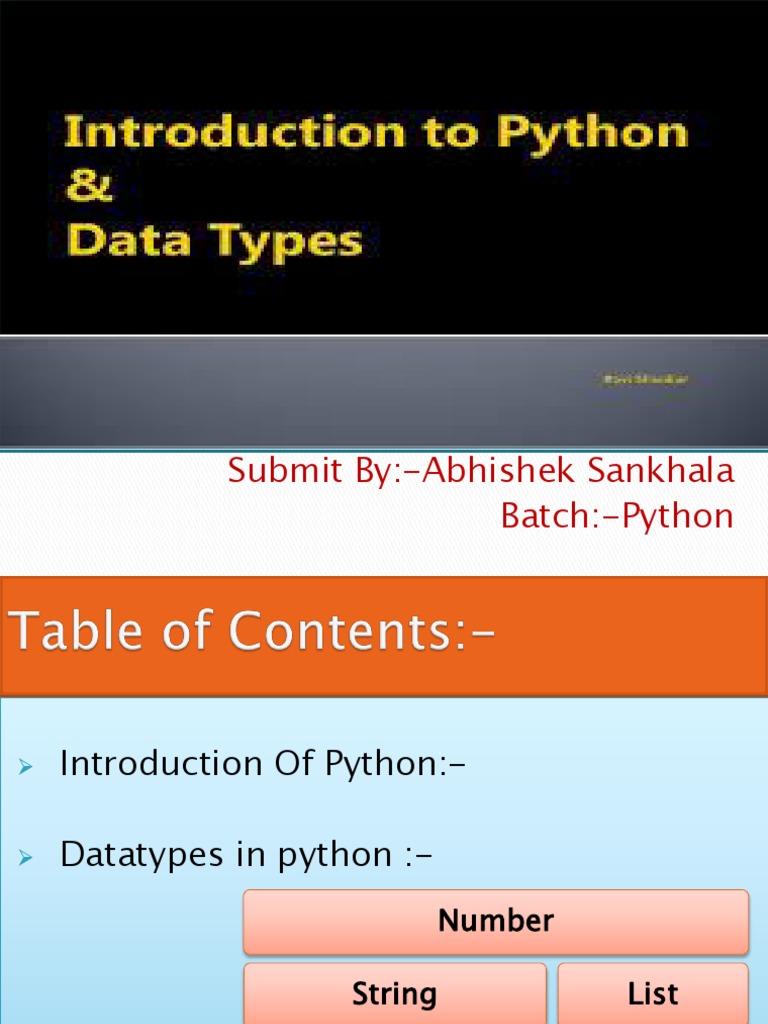 PPT | PDF | Python (Programming Language) | Data Type