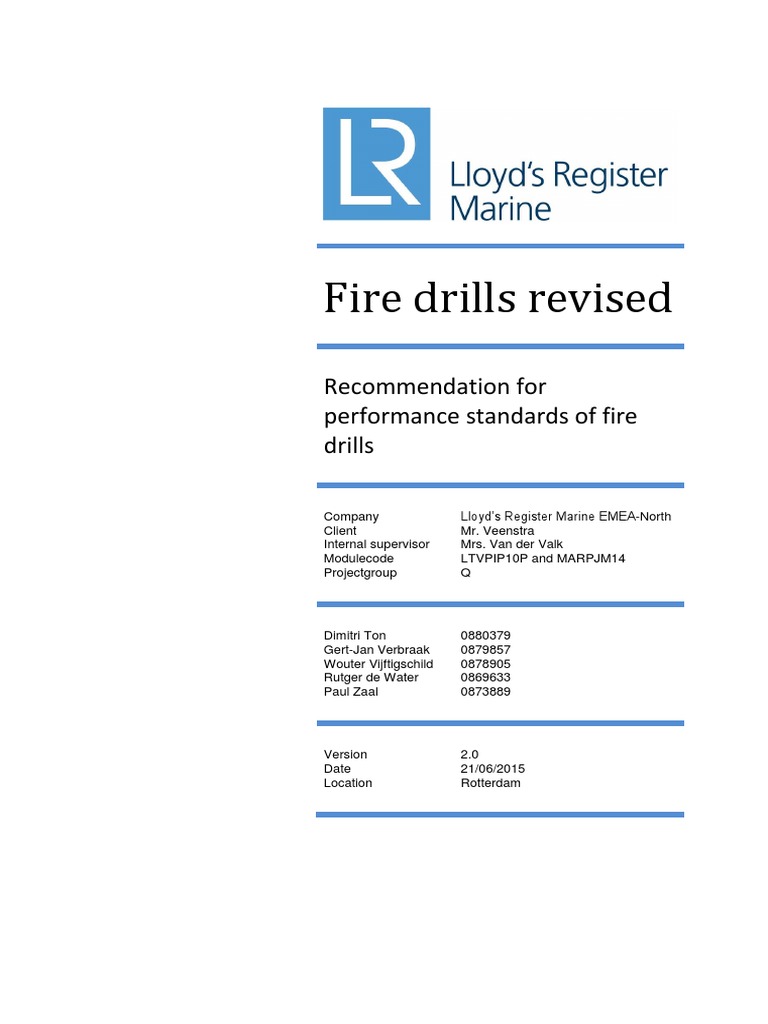 Fire Drill Performance Standards Model | PDF | Firefighting | Ships