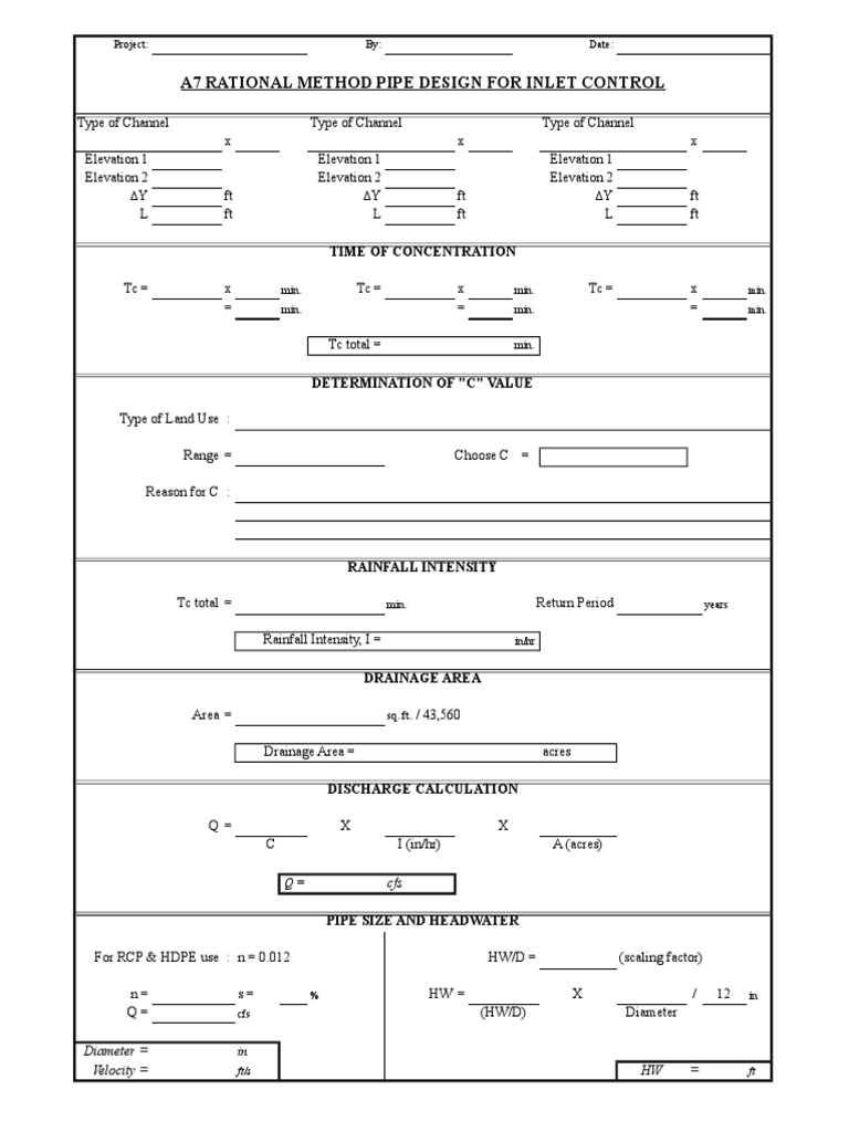 A7 Rational Method Pipe Design Guide | PDF | Nature
