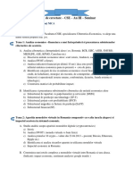 Proiect - Tema de Cercetare - Cibernetica Sistemelor Economice