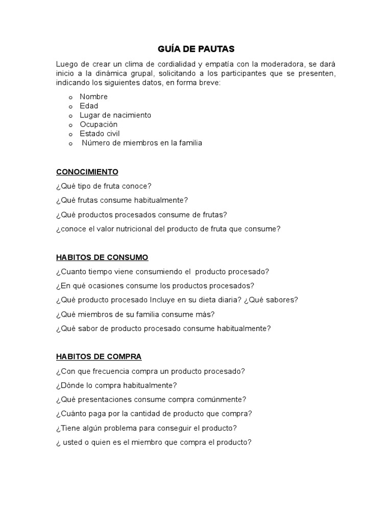 Guía de Pautas | PDF