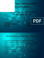 Industrial Engineering Assignment-1: Topic-Advantages of Pmts Over Time Study
