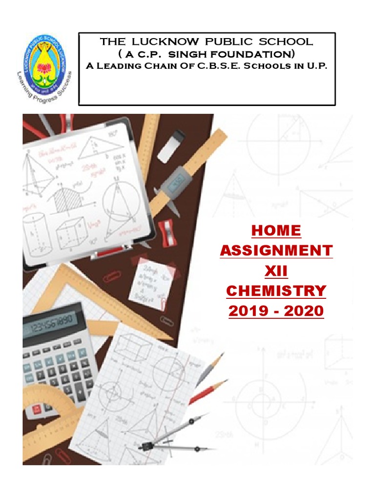 Holiday Homework Class Xii Chemistry Pdf Pdf Reaction Rate Homework