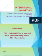 International Marketing: Course 1-Introduction in International Marketing Lecturer - Camelia Kailani, PHD Marketing