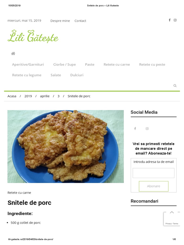 Snitele De Porc Lili Gateste