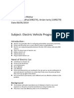 Subject: Electric Vehicle Program
