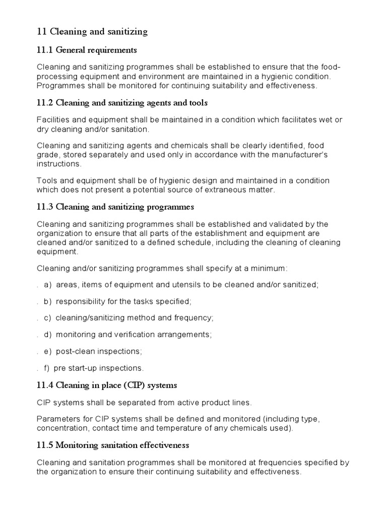 11 Cleaning and Sanitizing | PDF