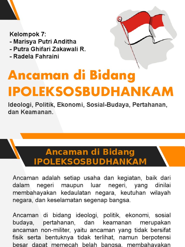 Ancaman Di Bidang Ipoleksosbudhankam