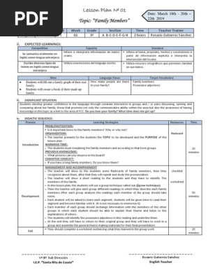lesson plan 3ero - N°1