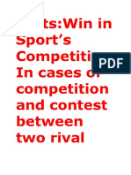 Hints:Win in Sport's Competition in Cases of Competition and Contest Between Two Rival