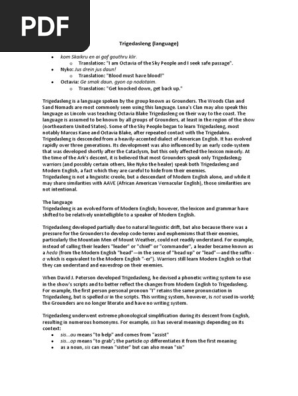 Trigedasleng Language Pdf Verb Grammatical Tense