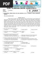 Soal UAS Bahasa Jawa Kelas 5 SD Semester 2 Dan Kunci Jawabannya