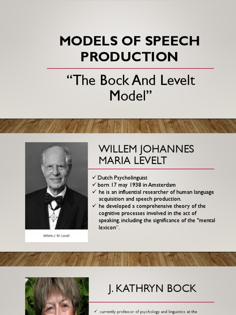 Bock and Levelt Speech Production Model | PDF | Morphology (Linguistics ...