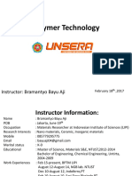 Polymer Technology: Instructor: Bramantyo Bayu Aji