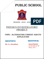Army Public School: Physics Investigatory Project