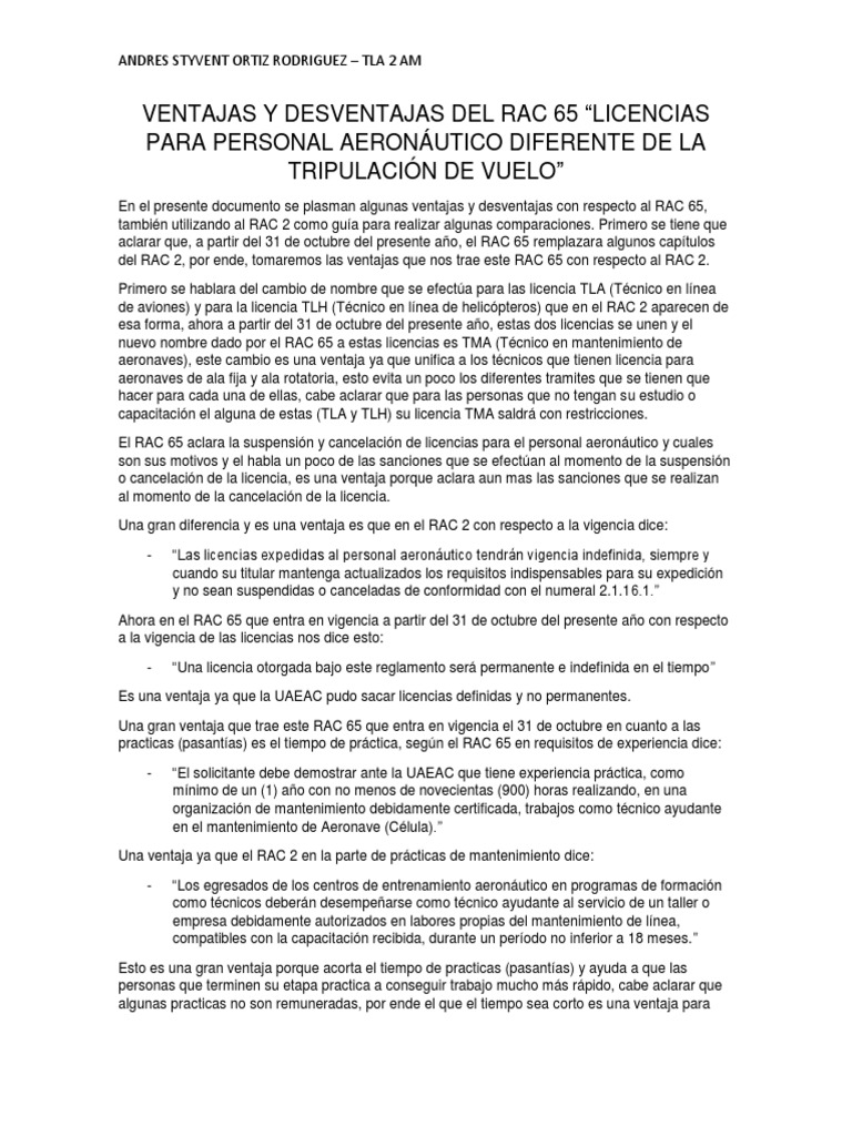 Rac 65 Ventajas y Desventajas | PDF | Helicóptero | Aviación