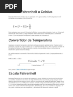 Grados Fahrenheit A Celsius