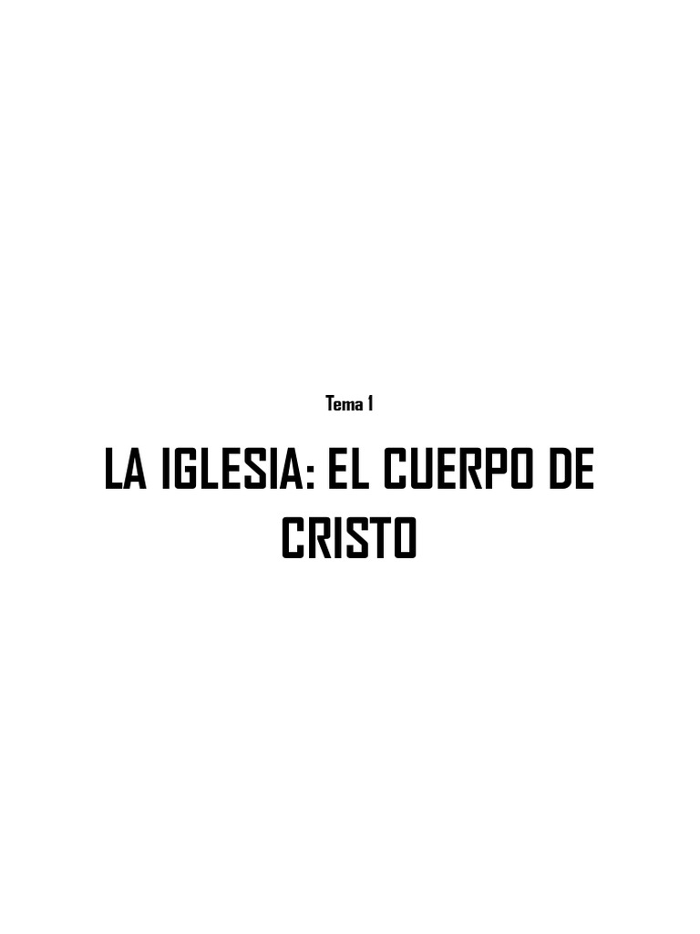 La Iglesia como Cuerpo de Cristo | PDF | San Pedro | Cristo (título)