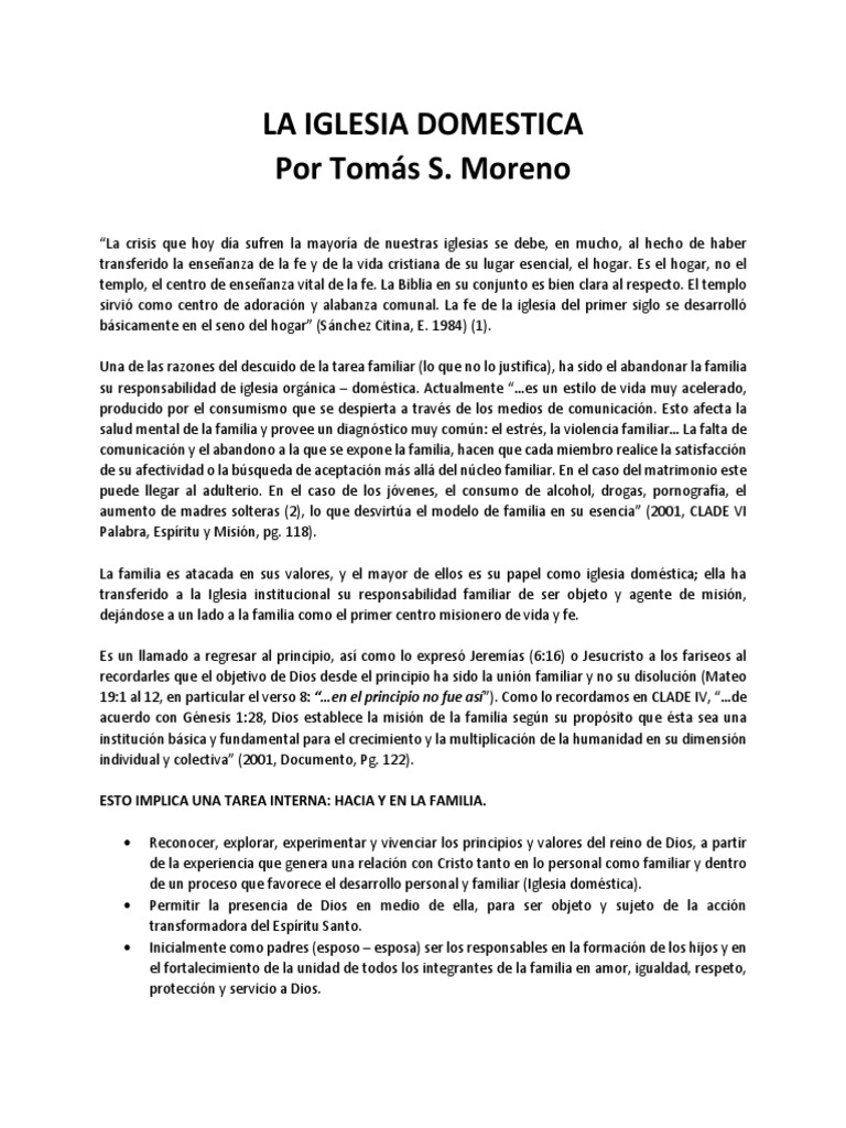 La Iglesia Domestica | PDF | Familia | Iglesia Católica