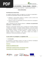 Ficha inf. Propriedade Industrial