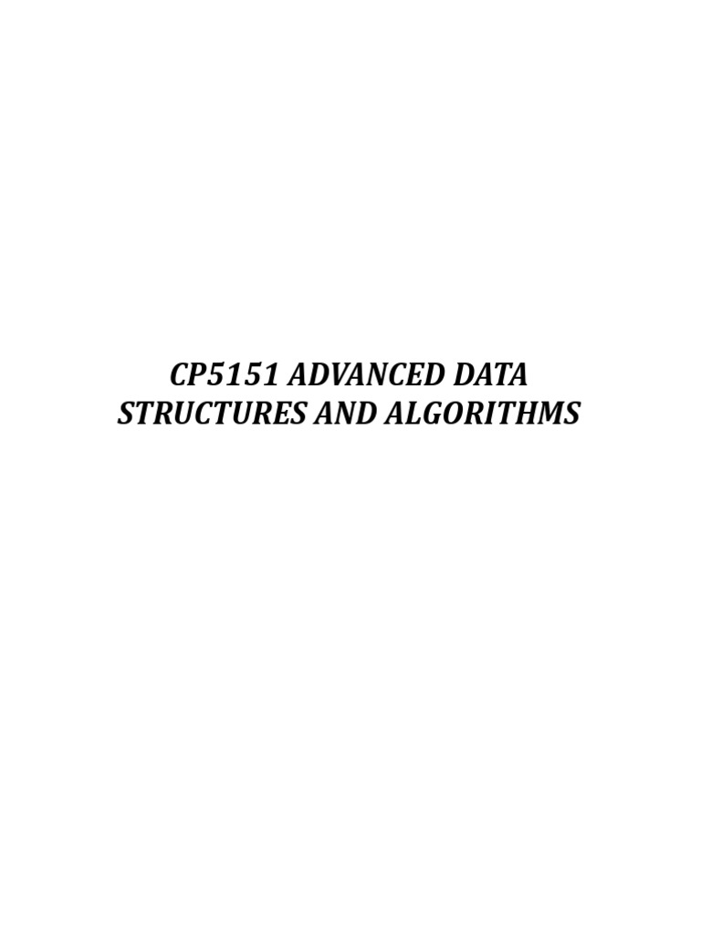 Cp5151 Advanced Data Structures and Algorithms | PDF | Time Complexity ...