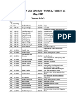 External Project Viva Schedule - Panel 3, Tuesday, 21 May, 2019 Venue: Lab 3