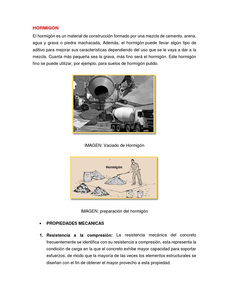 HORMIGON | PDF | Roca (geología) | Hormigón