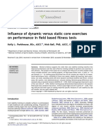 Influence of Dynamic Versus Static Core Exercises On Performance in Field Based Fitness Tests