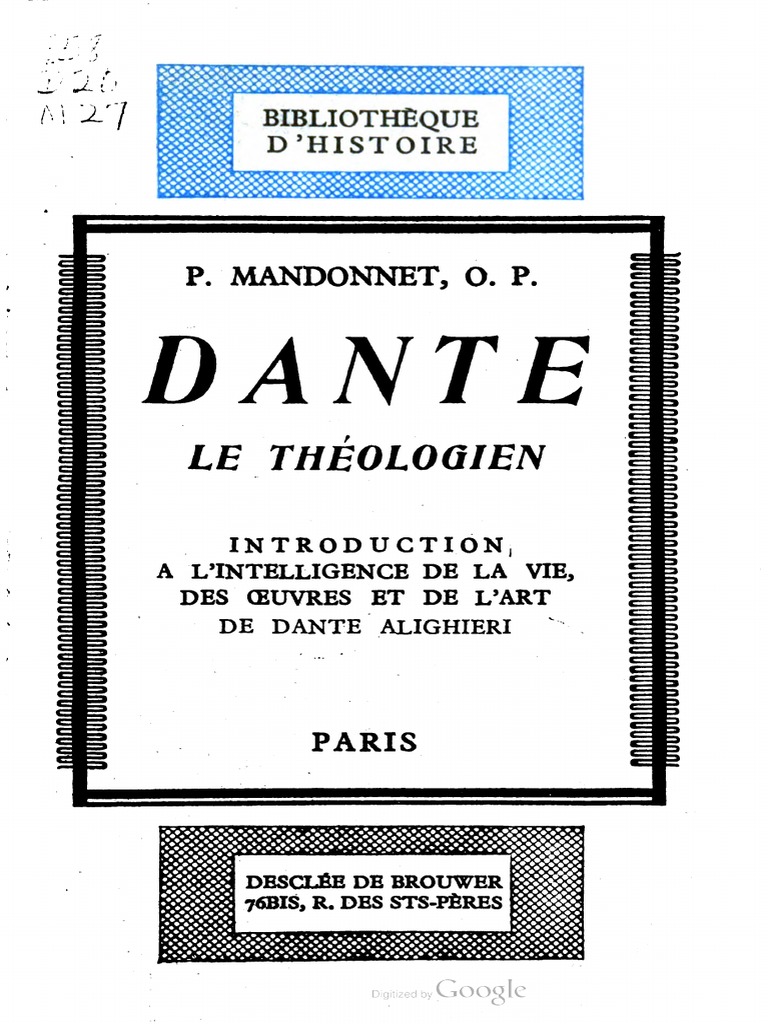 dante le theologien p mandonnet o p pdf dante alighieri divine comedie