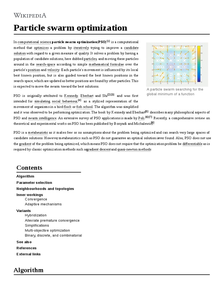 Particle Swarm Optimization - Wikipedia | PDF | Applied Mathematics ...
