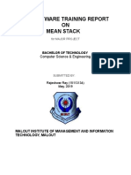 Software Training Report ON Mean Stack: Computer Science & Engineering