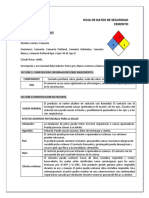 Hoja de Datos de Seguridad Cemento