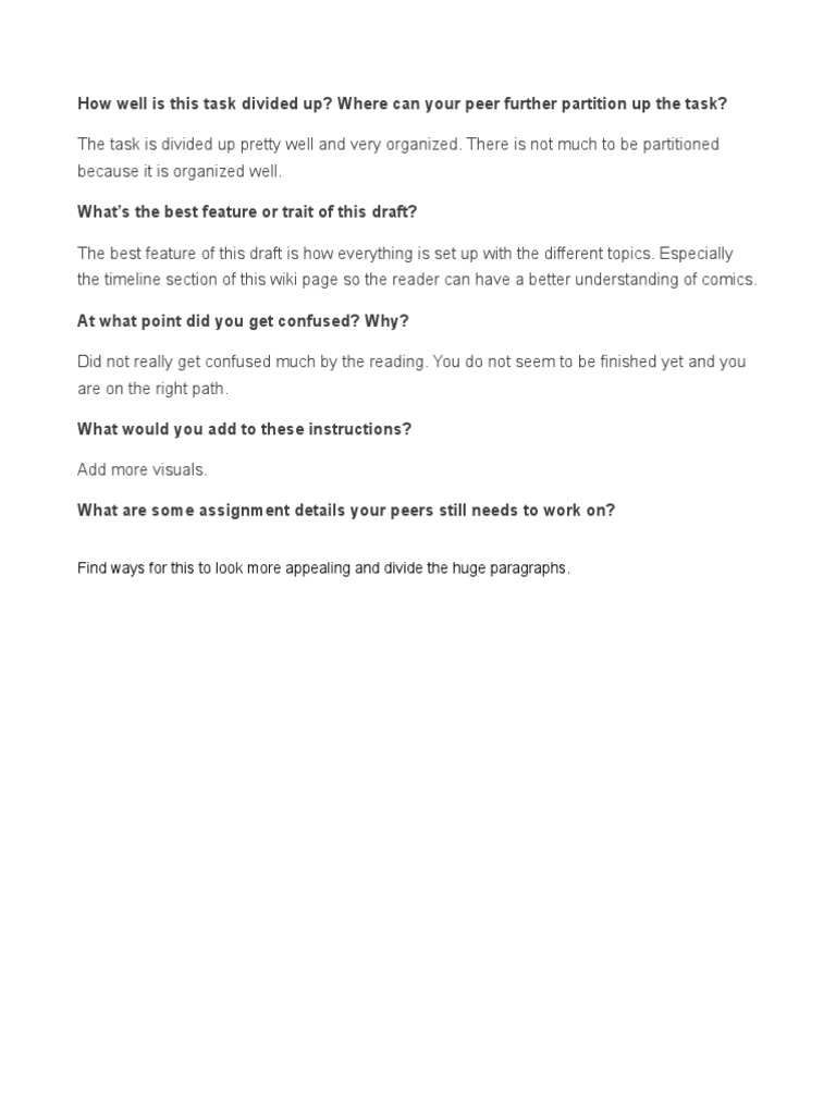 Task Organization and Improvement Feedback | PDF
