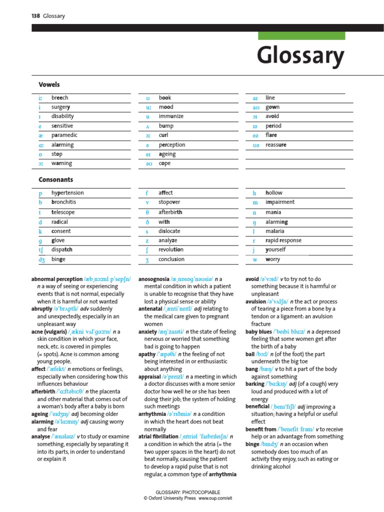 Medicine 2 - Glossary PDF | PDF | Medical Specialties | Diseases And ...