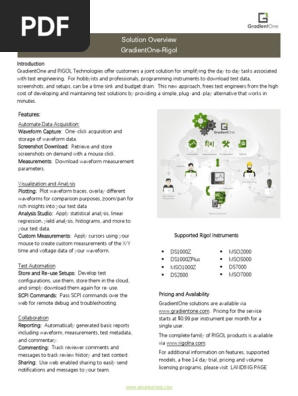 Rigol GradientOne - One Pager