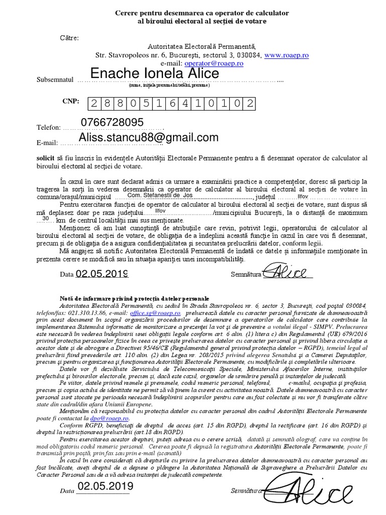 Cerere Operator Calculator