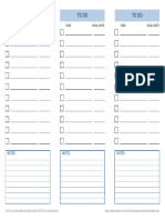 To Do List With Dates - 3 Up PDF