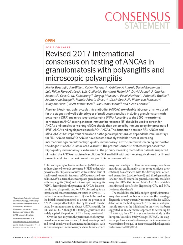 Consensus: Statement | PDF | Elisa | Immunology