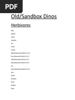 Jurassic World Game Dinosaur Codes | PDF | Paleontology
