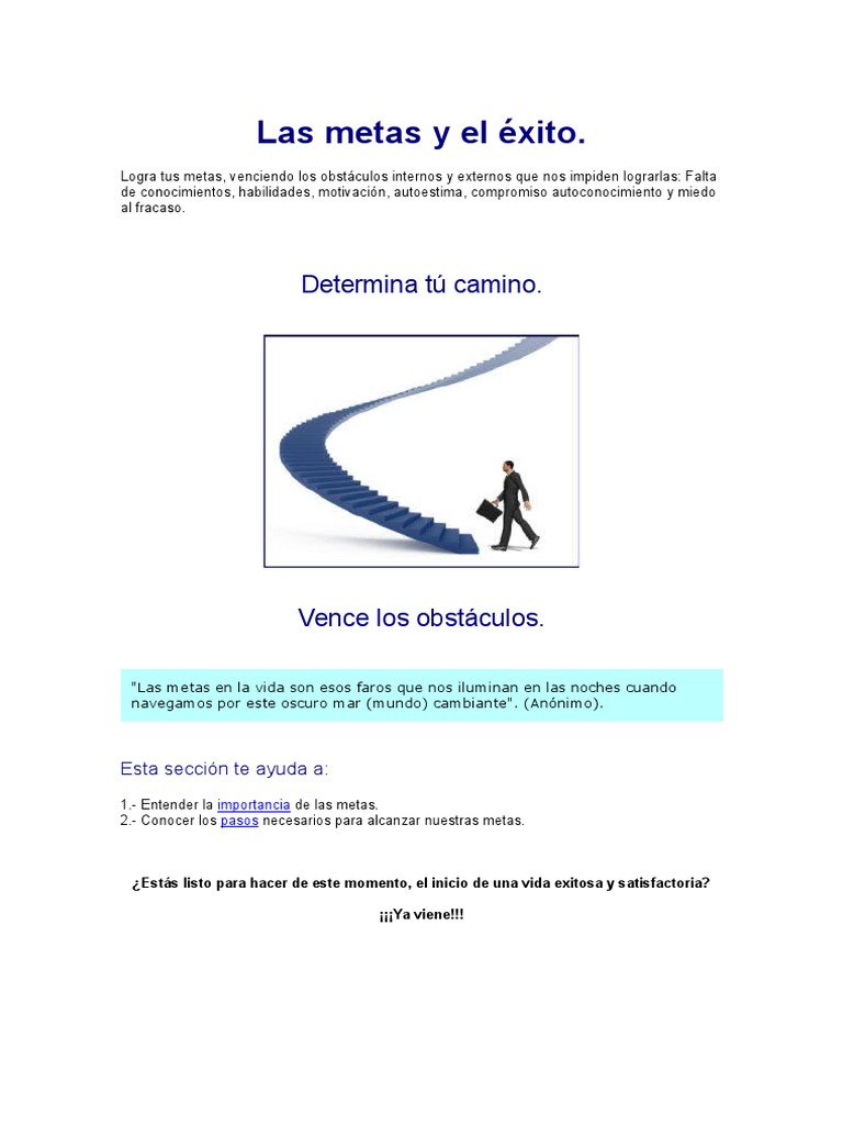 Las Metas y El Éxito | PDF | Planificación | Prueba (evaluación)