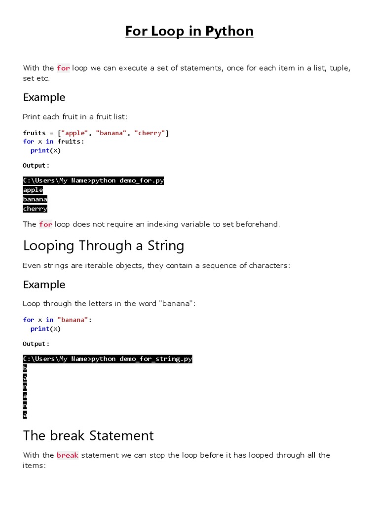 For Loop In Python Control Flow Parameter Computer Programming