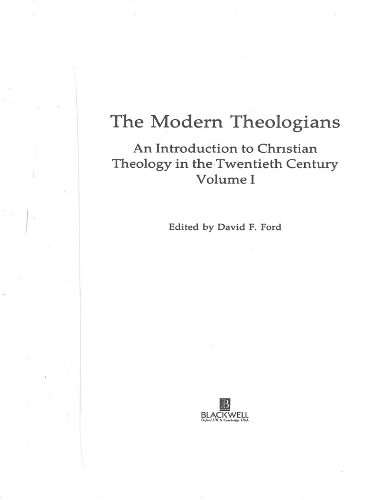 FORD - The Modern Theologians. Christian Theology in The 20 Century PDF ...
