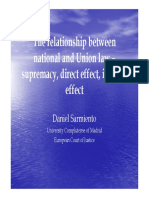 The Relationship Between National and Union Law - Supremacy, Direct Effect, Indirect Effect