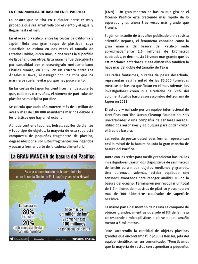 La Gran Mancha de Basura en El Pacífico | PDF | Residuos | Naturaleza